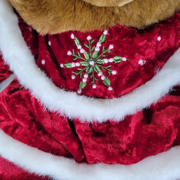 Christmas Bear Plush Set 14" Boy Girl Red Outfit Stuffed Animal Toy Dan Dee 2005 - Picture 7 of 16